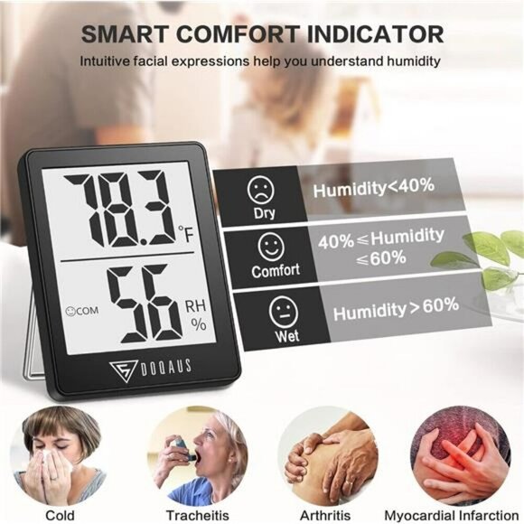Digital Hygrometer Indoor Thermometer Humidity Meter Room Thermometer with 5s Fa - Picture 2 of 6